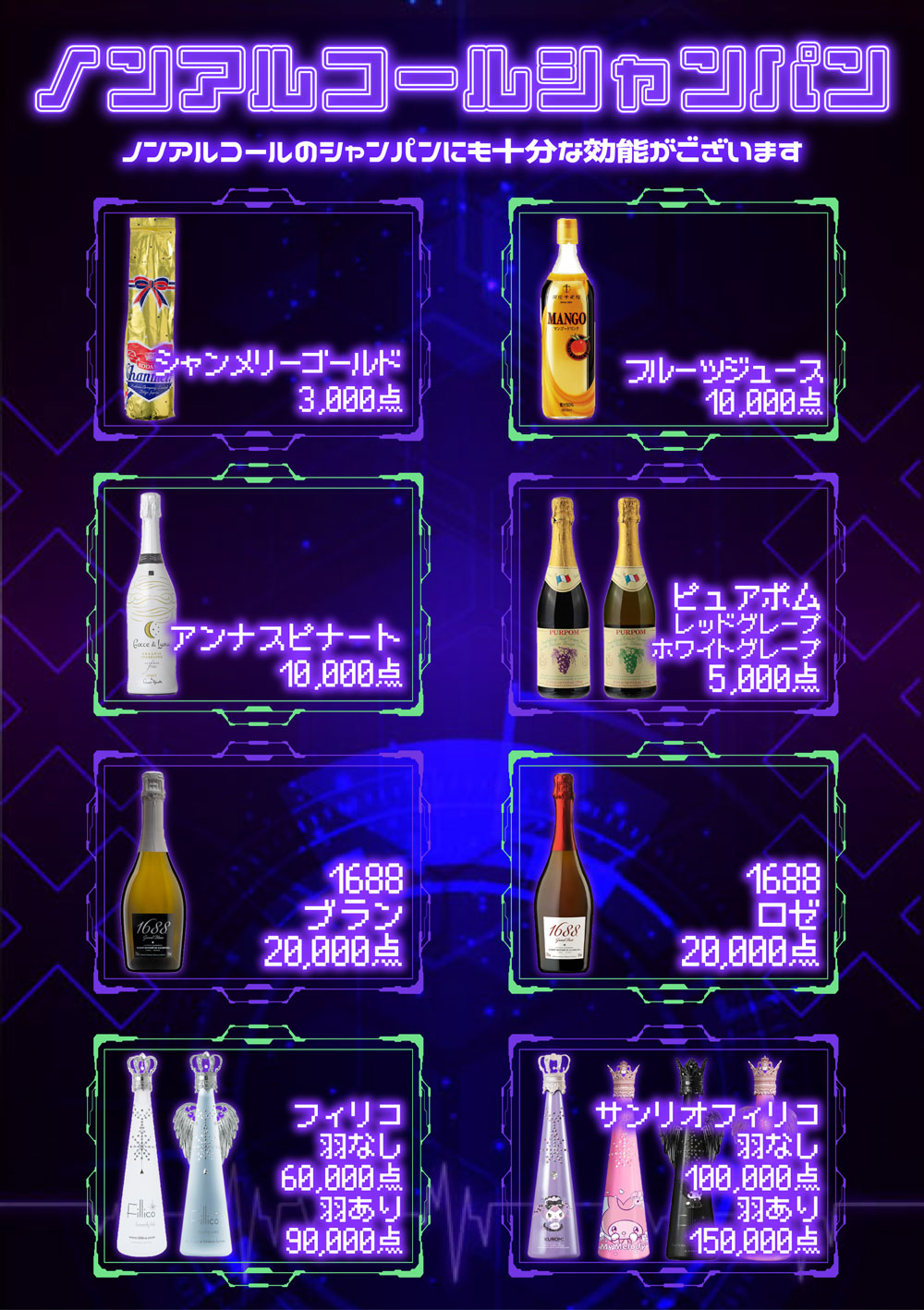 コンカフェ あるこほりっく 秋葉原院のノンアルコールシャンパン